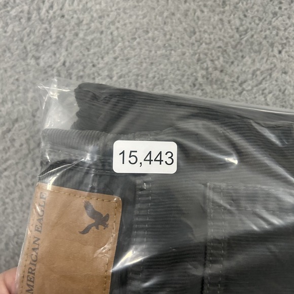 American Eagle Jeans Mens 42x32 Gray Corduroy Original Straight Pants Cotton - Picture 11 of 11